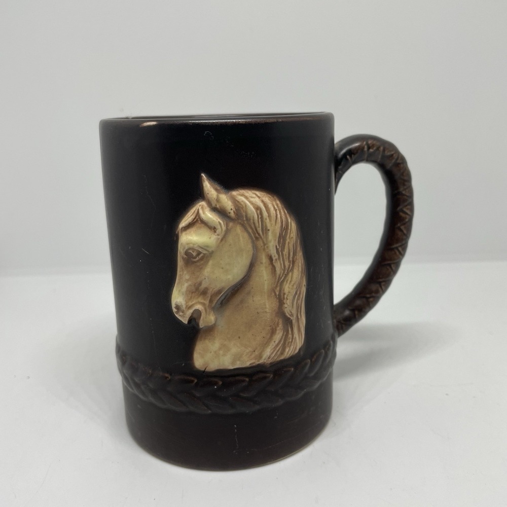 Vintage 1960's Lego Of Japan Horse Theme Mug *4.75" H*JAPAN*